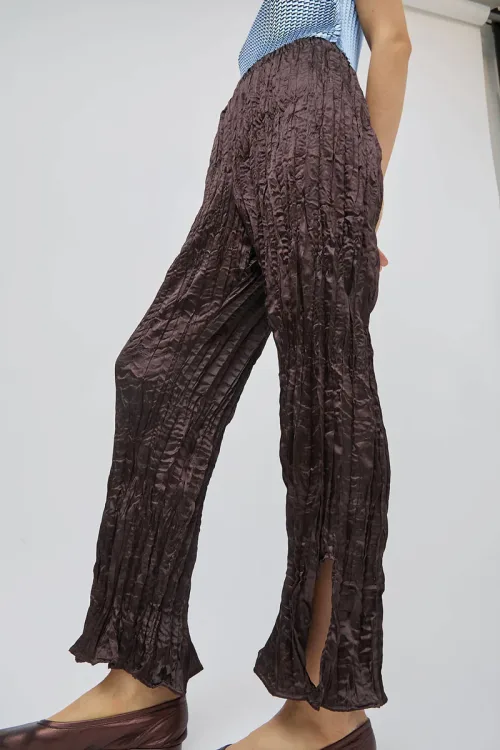 pleated crinkle pants